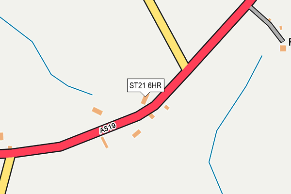 ST21 6HR map - OS OpenMap – Local (Ordnance Survey)