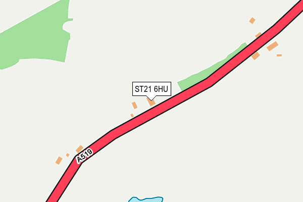 ST21 6HU map - OS OpenMap – Local (Ordnance Survey)