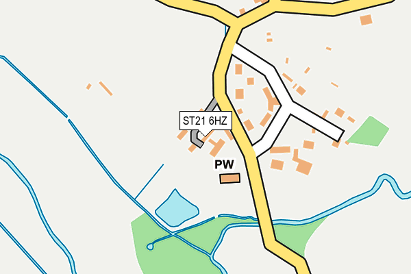 ST21 6HZ map - OS OpenMap – Local (Ordnance Survey)