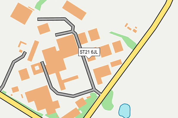 ST21 6JL map - OS OpenMap – Local (Ordnance Survey)