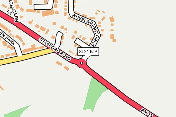 ST21 6JP map - OS OpenMap – Local (Ordnance Survey)