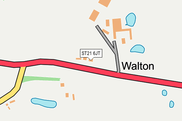 ST21 6JT map - OS OpenMap – Local (Ordnance Survey)