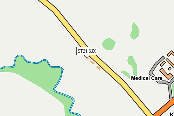 ST21 6JX map - OS OpenMap – Local (Ordnance Survey)