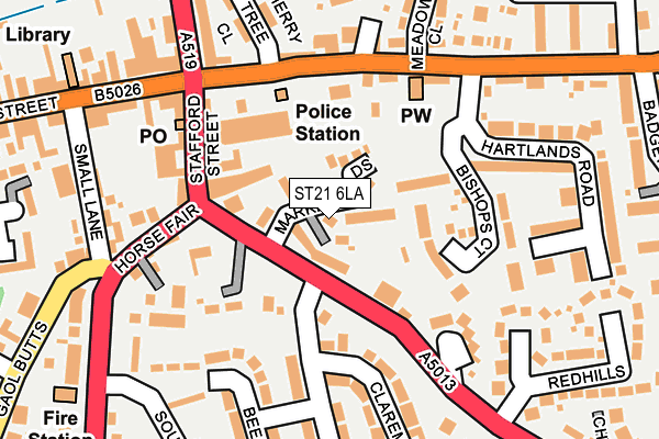 ST21 6LA map - OS OpenMap – Local (Ordnance Survey)