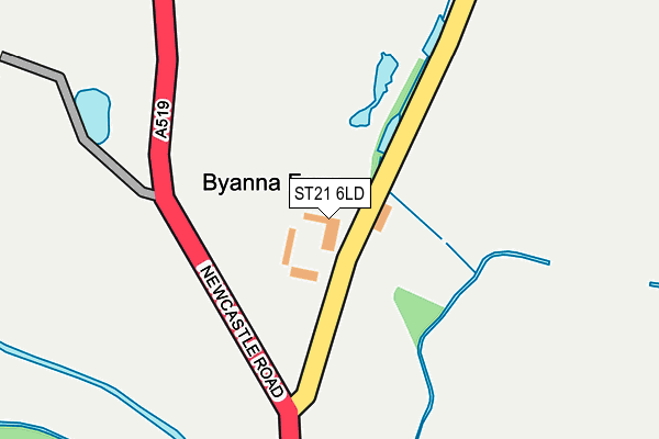 ST21 6LD map - OS OpenMap – Local (Ordnance Survey)
