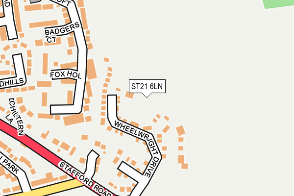 ST21 6LN map - OS OpenMap – Local (Ordnance Survey)