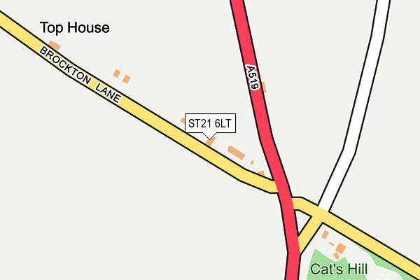 ST21 6LT map - OS OpenMap – Local (Ordnance Survey)