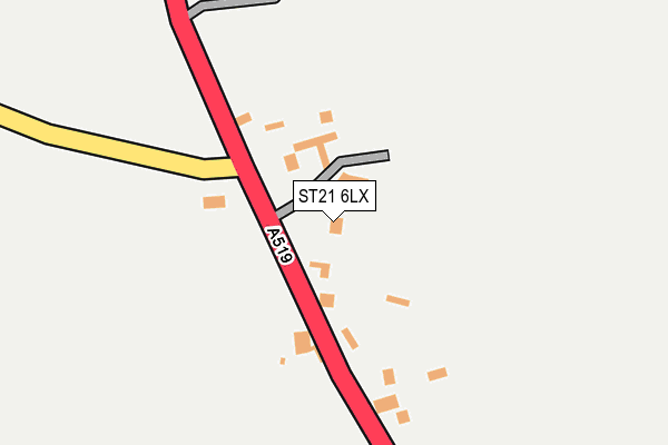 ST21 6LX map - OS OpenMap – Local (Ordnance Survey)