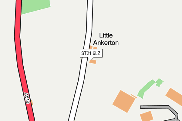 ST21 6LZ map - OS OpenMap – Local (Ordnance Survey)