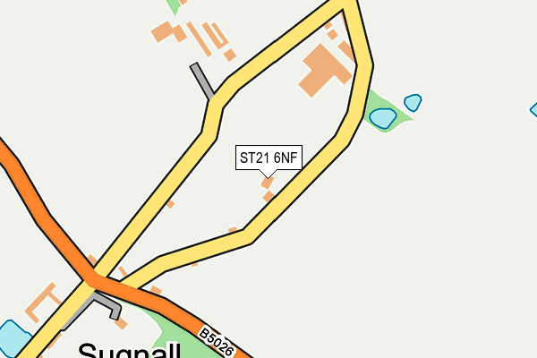 ST21 6NF map - OS OpenMap – Local (Ordnance Survey)