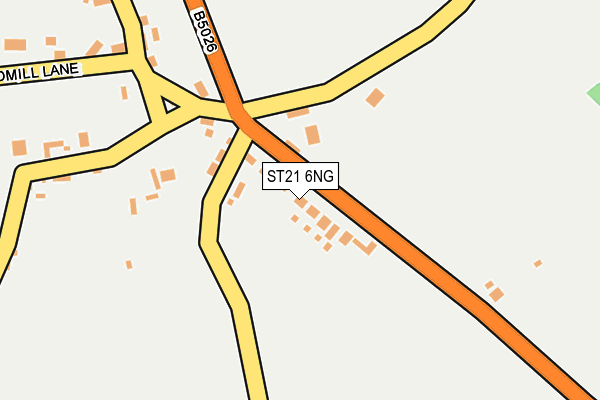 ST21 6NG map - OS OpenMap – Local (Ordnance Survey)