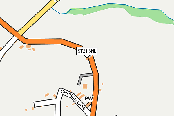 ST21 6NL map - OS OpenMap – Local (Ordnance Survey)