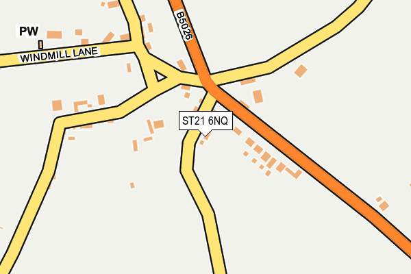 ST21 6NQ map - OS OpenMap – Local (Ordnance Survey)