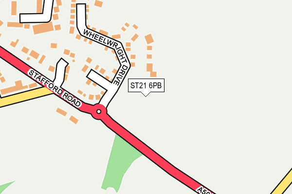 ST21 6PB map - OS OpenMap – Local (Ordnance Survey)