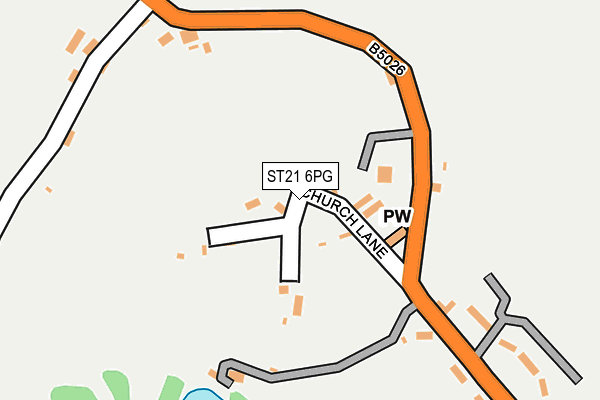 ST21 6PG map - OS OpenMap – Local (Ordnance Survey)