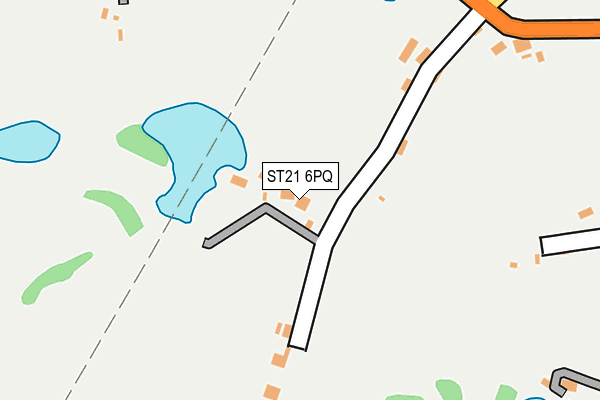 ST21 6PQ map - OS OpenMap – Local (Ordnance Survey)