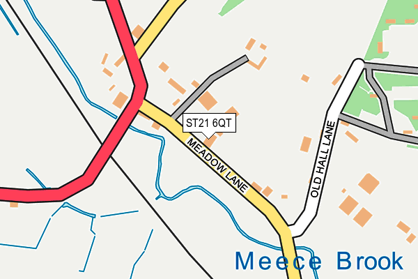 ST21 6QT map - OS OpenMap – Local (Ordnance Survey)
