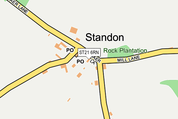 ST21 6RN map - OS OpenMap – Local (Ordnance Survey)