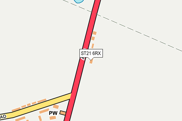 ST21 6RX map - OS OpenMap – Local (Ordnance Survey)