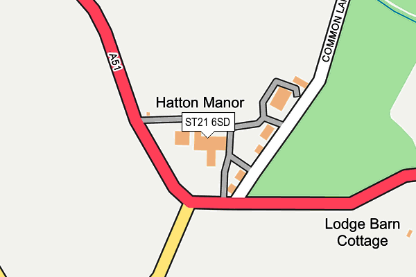 ST21 6SD map - OS OpenMap – Local (Ordnance Survey)