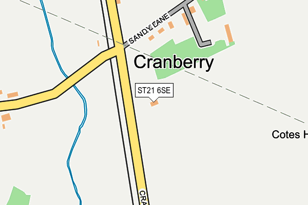 ST21 6SE map - OS OpenMap – Local (Ordnance Survey)