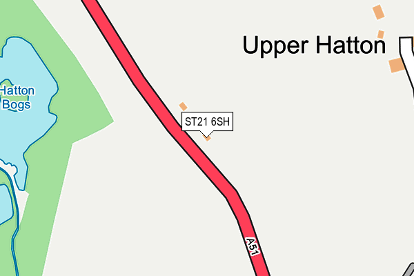 ST21 6SH map - OS OpenMap – Local (Ordnance Survey)