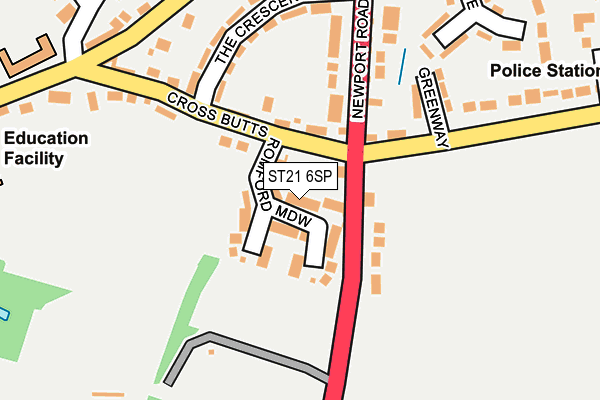 ST21 6SP map - OS OpenMap – Local (Ordnance Survey)