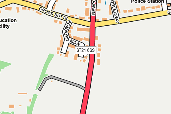 ST21 6SS map - OS OpenMap – Local (Ordnance Survey)