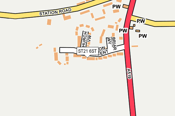 ST21 6ST map - OS OpenMap – Local (Ordnance Survey)