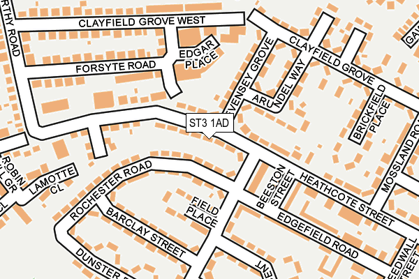 ST3 1AD map - OS OpenMap – Local (Ordnance Survey)