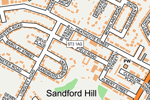 ST3 1AG map - OS OpenMap – Local (Ordnance Survey)