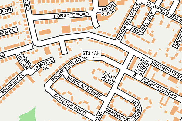 ST3 1AH map - OS OpenMap – Local (Ordnance Survey)