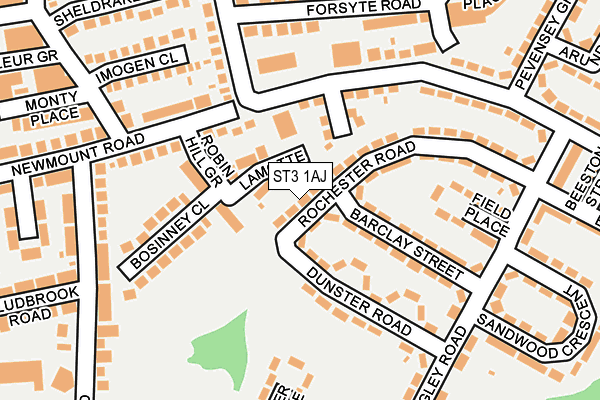 ST3 1AJ map - OS OpenMap – Local (Ordnance Survey)