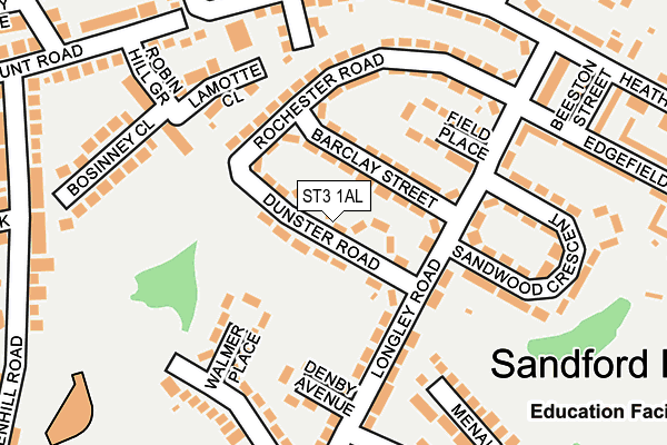 ST3 1AL map - OS OpenMap – Local (Ordnance Survey)