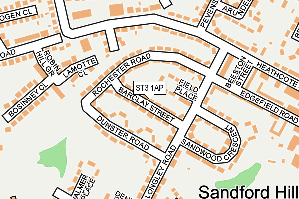 ST3 1AP map - OS OpenMap – Local (Ordnance Survey)