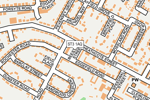 ST3 1AQ map - OS OpenMap – Local (Ordnance Survey)