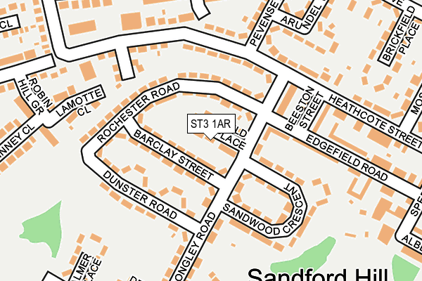 ST3 1AR map - OS OpenMap – Local (Ordnance Survey)