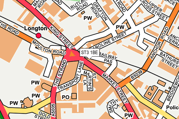 ST3 1BE map - OS OpenMap – Local (Ordnance Survey)