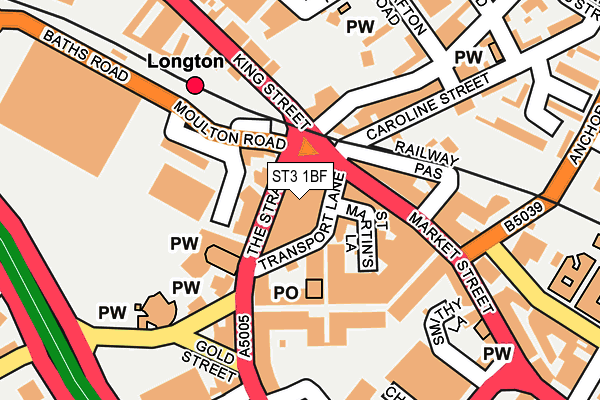ST3 1BF map - OS OpenMap – Local (Ordnance Survey)
