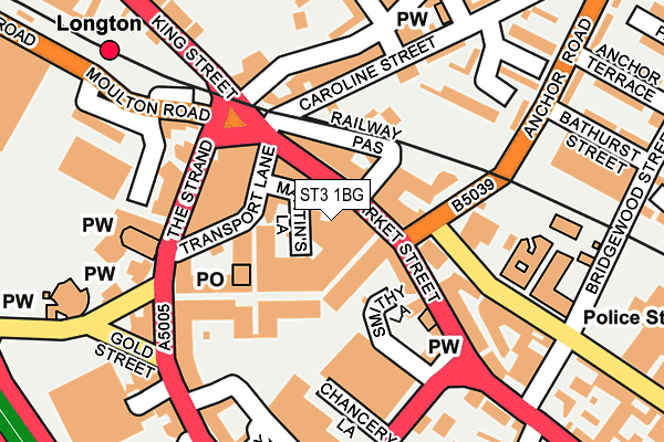 ST3 1BG map - OS OpenMap – Local (Ordnance Survey)