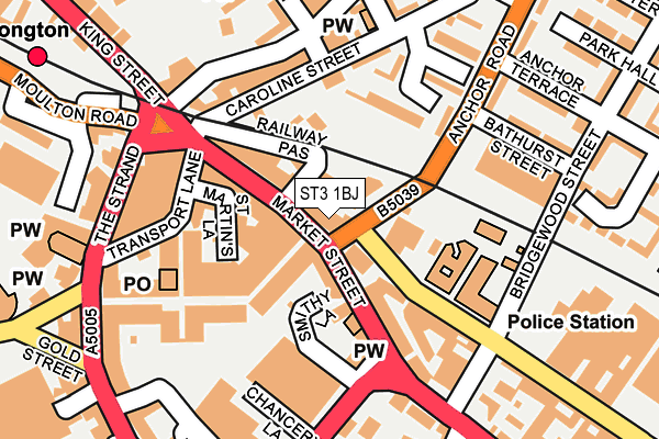 ST3 1BJ map - OS OpenMap – Local (Ordnance Survey)