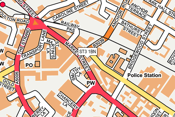 ST3 1BN map - OS OpenMap – Local (Ordnance Survey)