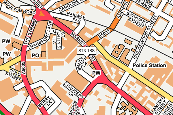 ST3 1BS map - OS OpenMap – Local (Ordnance Survey)