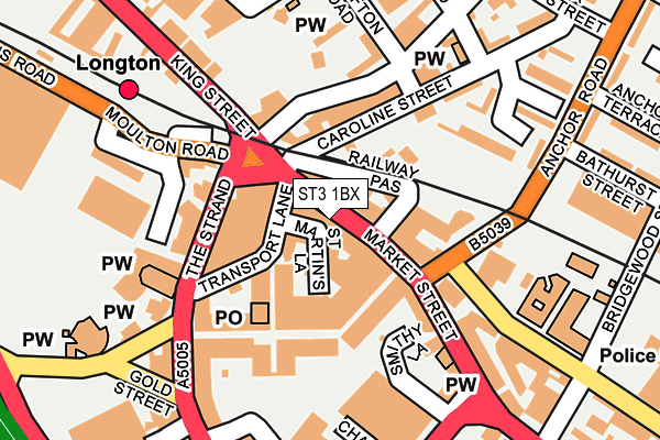 ST3 1BX map - OS OpenMap – Local (Ordnance Survey)