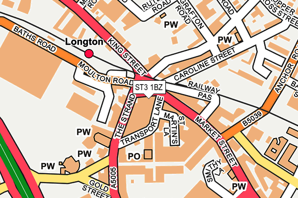 ST3 1BZ map - OS OpenMap – Local (Ordnance Survey)