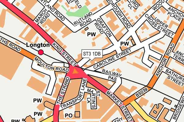 ST3 1DB map - OS OpenMap – Local (Ordnance Survey)