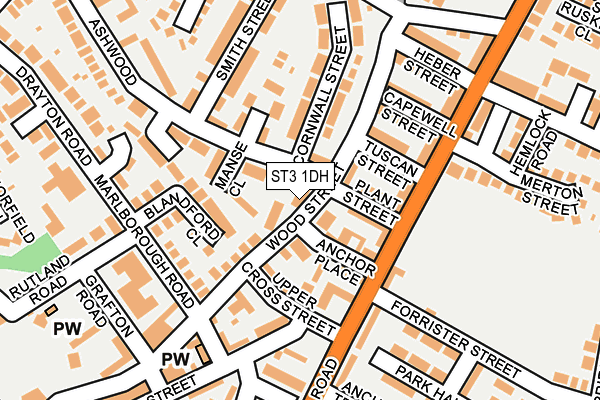 ST3 1DH map - OS OpenMap – Local (Ordnance Survey)