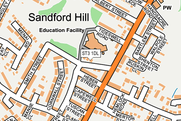 ST3 1DL map - OS OpenMap – Local (Ordnance Survey)