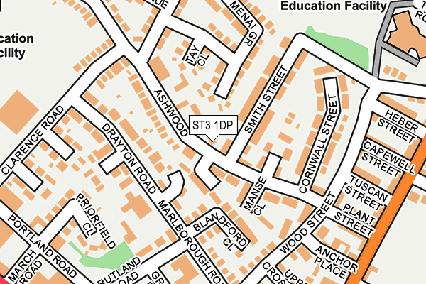 ST3 1DP map - OS OpenMap – Local (Ordnance Survey)