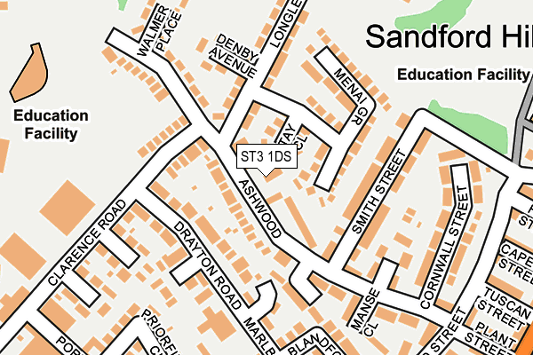 ST3 1DS map - OS OpenMap – Local (Ordnance Survey)